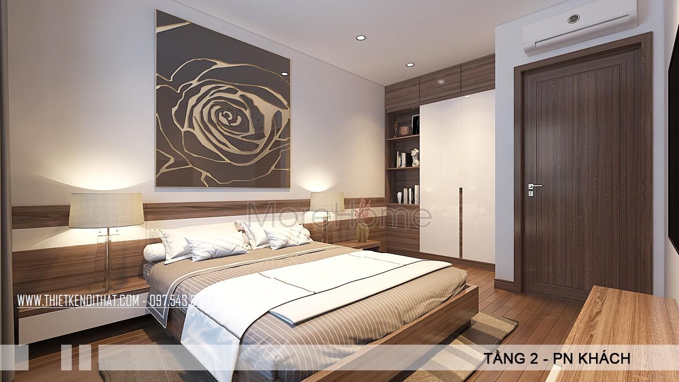 Thiết kế nội thất phòng ngủ biệt thư Vinhome Thăng Long, Hoài Đức, Hà Nội